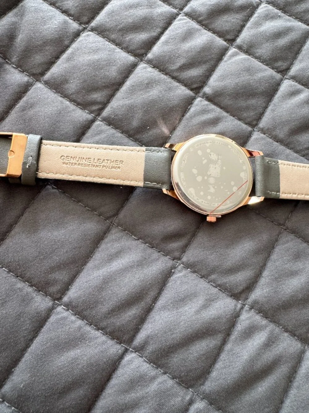 Monroe Solerose- Charcoal Leather Band and Rose Gold Watch